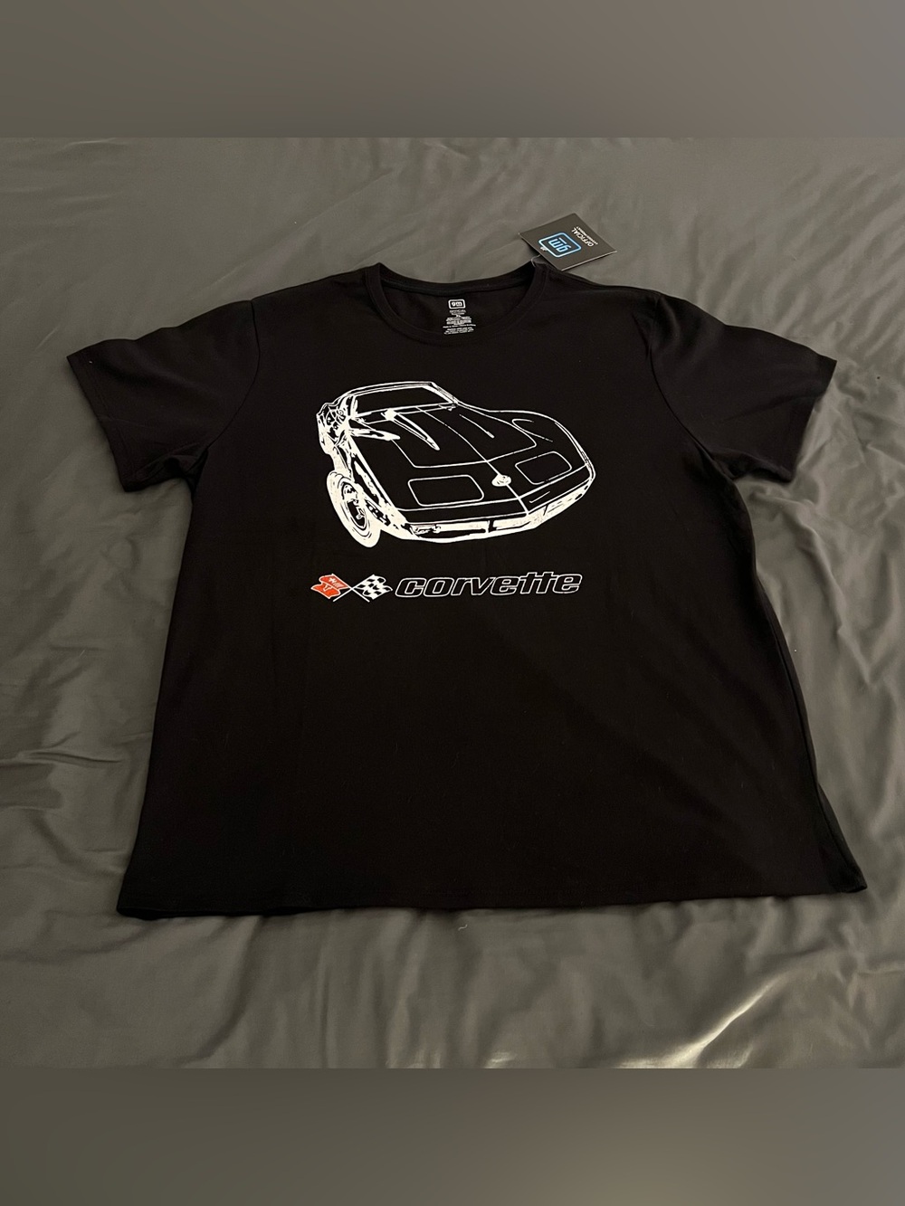 Corvette Sports Racing Car Graphic double sided print t-shirt New